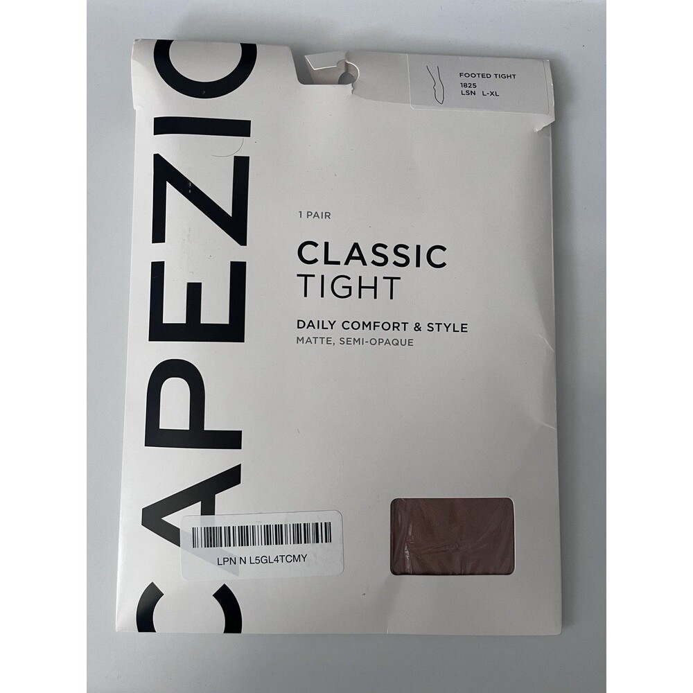NEW Capezio Classic Tight Footed Tights, Taupe Solid, Women, 1825, LSN L-XL